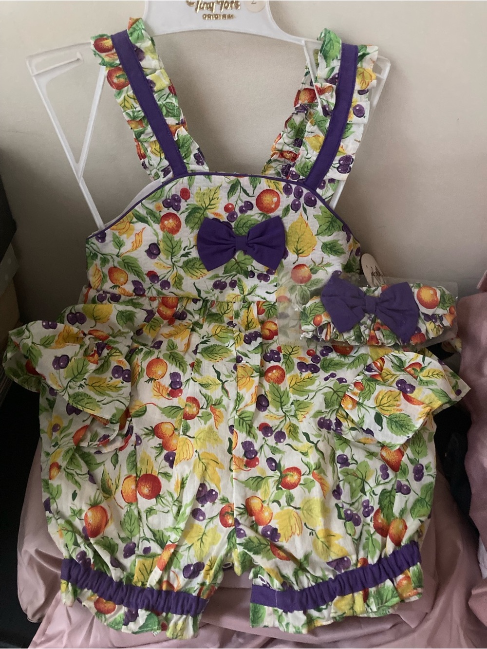 2T Toddler Fruit Print Girls Romper with head Band New with Tag